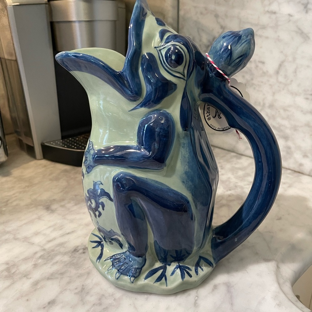 Vintage Frog Pitcher Vase